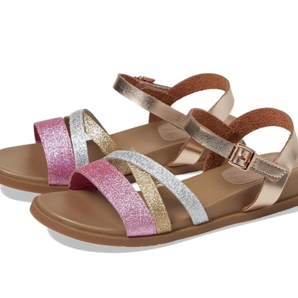 Mia Shoes Pink and Silver Glitter Sandals